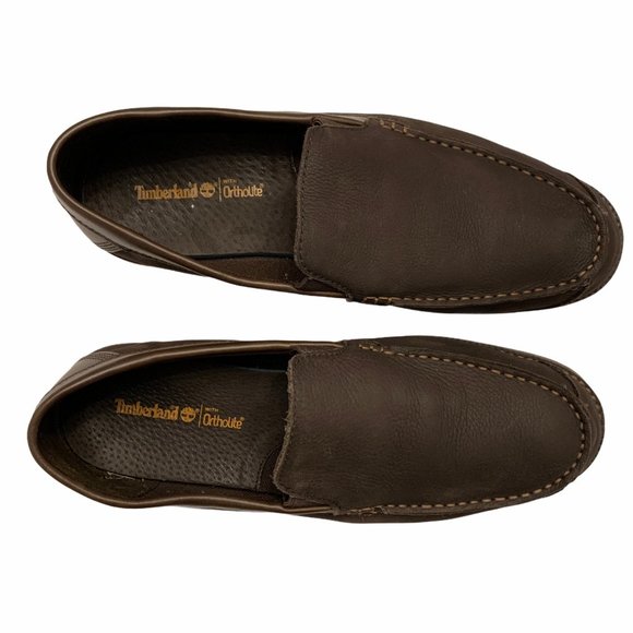 Timberland Brown Leather Ortholite Slip On Loafers - Picture 5 of 11